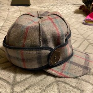 Chic Plaid Women's Hat with Button Detail